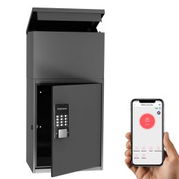 WeHere Delivery Drop Box with OTP(One time password)Password Smart Lock,App Remotely Generate Code without Internet,Anti-theft Design-Secure Parcel Bo