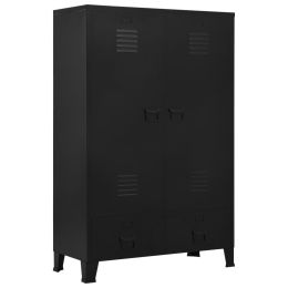 vidaXL Wardrobe Industrial Black 35.4"x15.7"x55.1" Steel