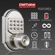 Keyless Entry Keypad Deadbolt Door Lock Mechanical Stainless Steel; Silver