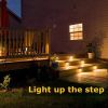 4pcs Solar LED Deck Light Outdoor Garden Lighting Patio Railing Path Lamp