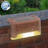 4pcs Solar LED Deck Light Outdoor Garden Lighting Patio Railing Path Lamp