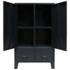 vidaXL Wardrobe Metal Industrial Style 26.4"x13.8"x42.1" Black