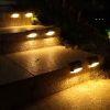 4pcs Solar LED Deck Light Outdoor Garden Lighting Patio Railing Path Lamp