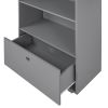 Wooden Storage Bookcase with Drawer and 2 Open Shelves; Storage Cabinet Organizer; Gray