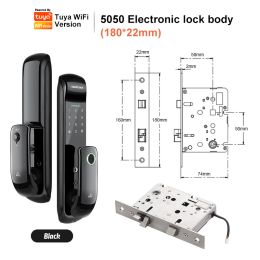 Electronic Fingerprint Biometric Frosted Panel Digital Smart Door Lock WiFi TUYA or TTLock APP Password IC Card Security (Ships From: China, Color: TTLock ( bluetooth ))